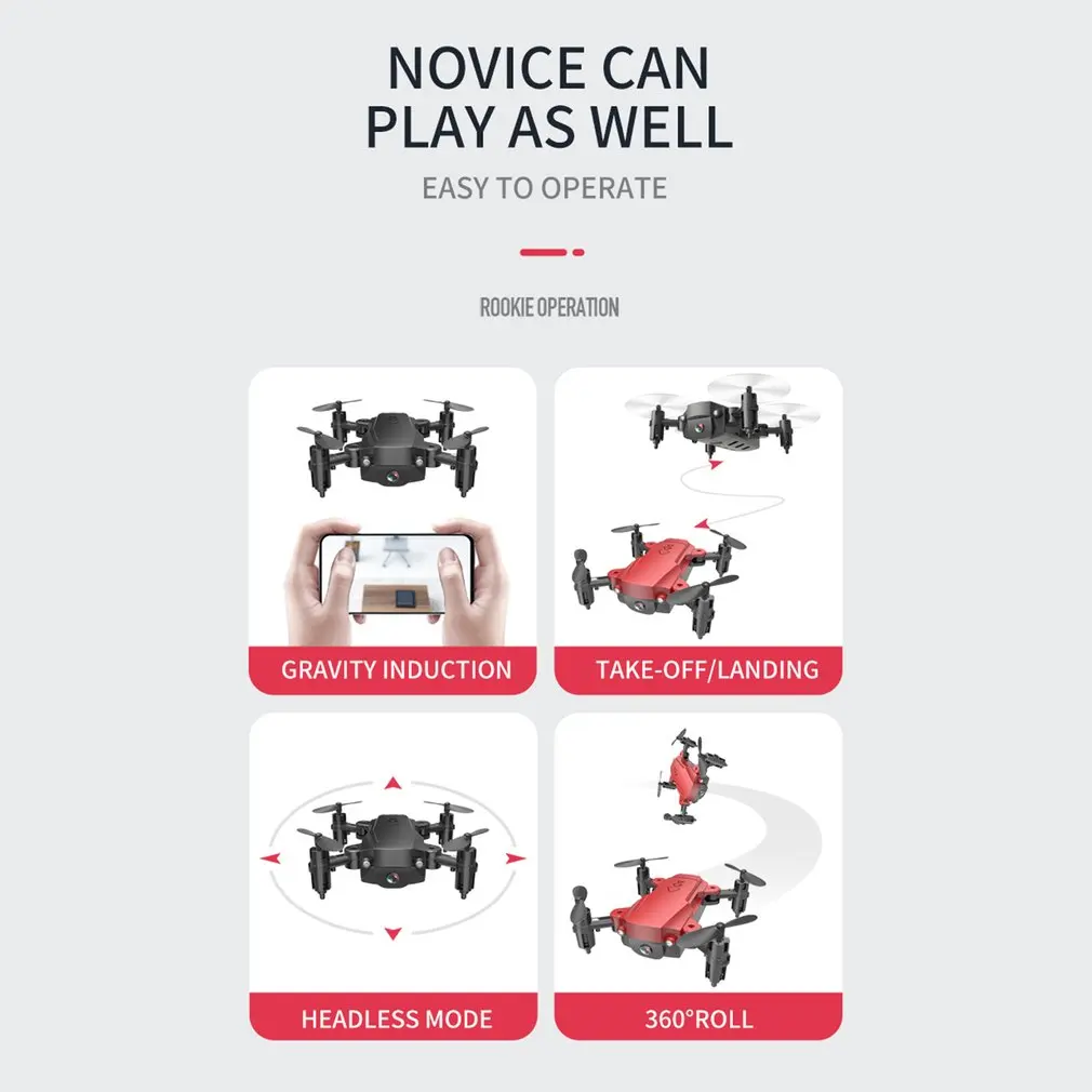 2019H16 складной RC WiFi FPV Дроны с HD камерой RC вертолет самолет высота удержания воздушная видео игрушки для детей