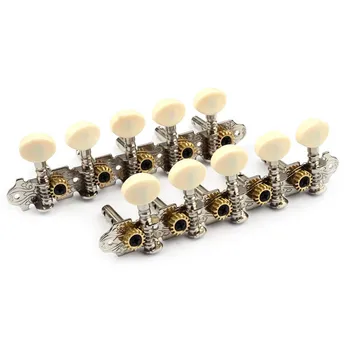 

Machine Heads for 10 string Bajo Quinto and Charango String Guitar Chrome colored and white buttons