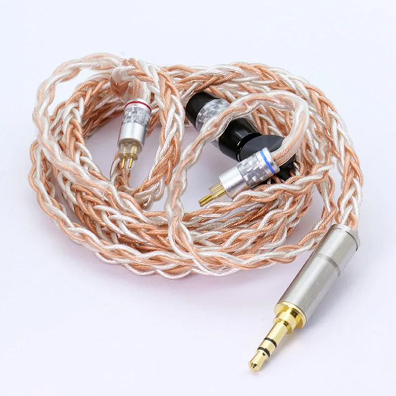 1 шт. MMCX до 3,5 мм jack кабель постоянного тока разъем, с большим объемом 8 жильный кабель, высокое качество, 1,2 м длина MMCX Hi-Fi наушники разъем кабеля