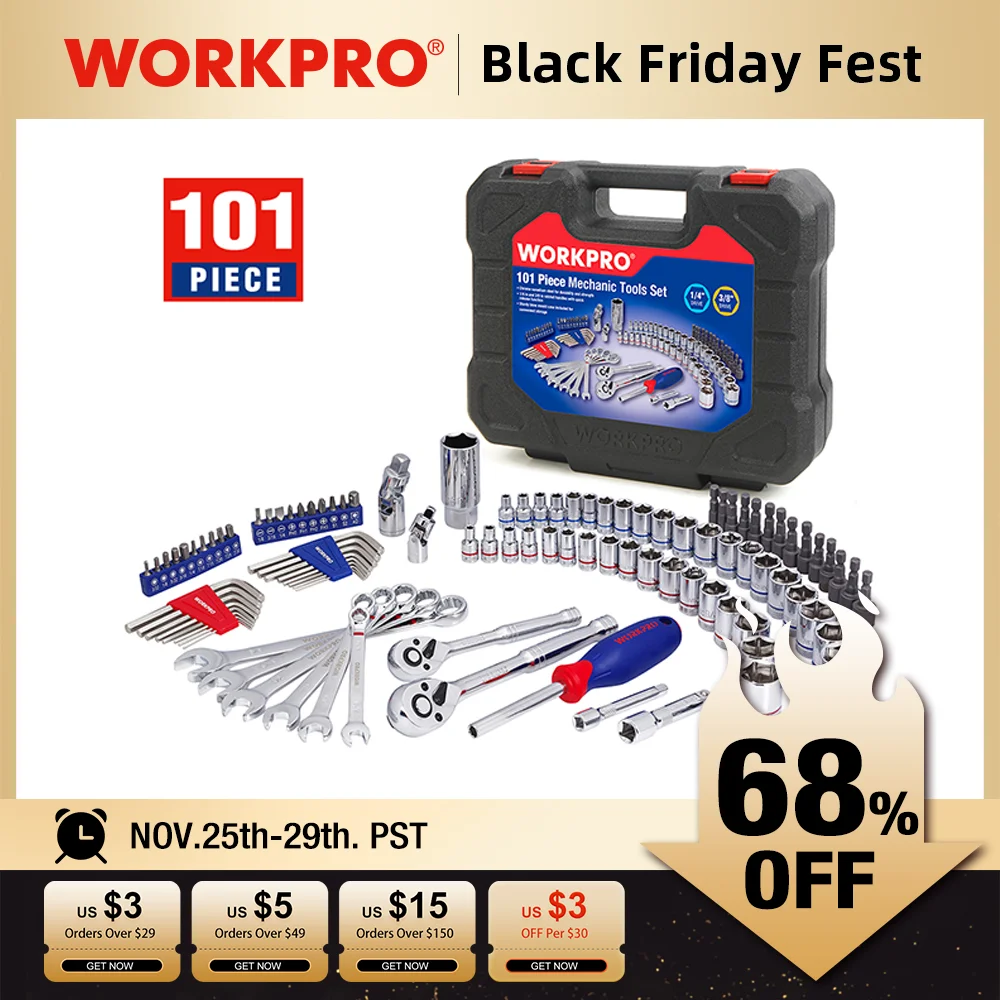  Ключ-трещотка, 101 шт., набор механических инструментов, для ремонта автомобилей 