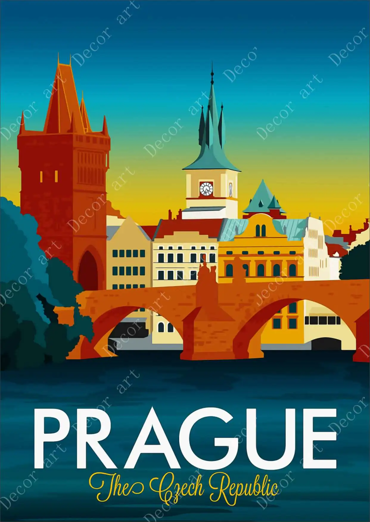 Vintage Czechoslovakia Tourism Poster A3 Print