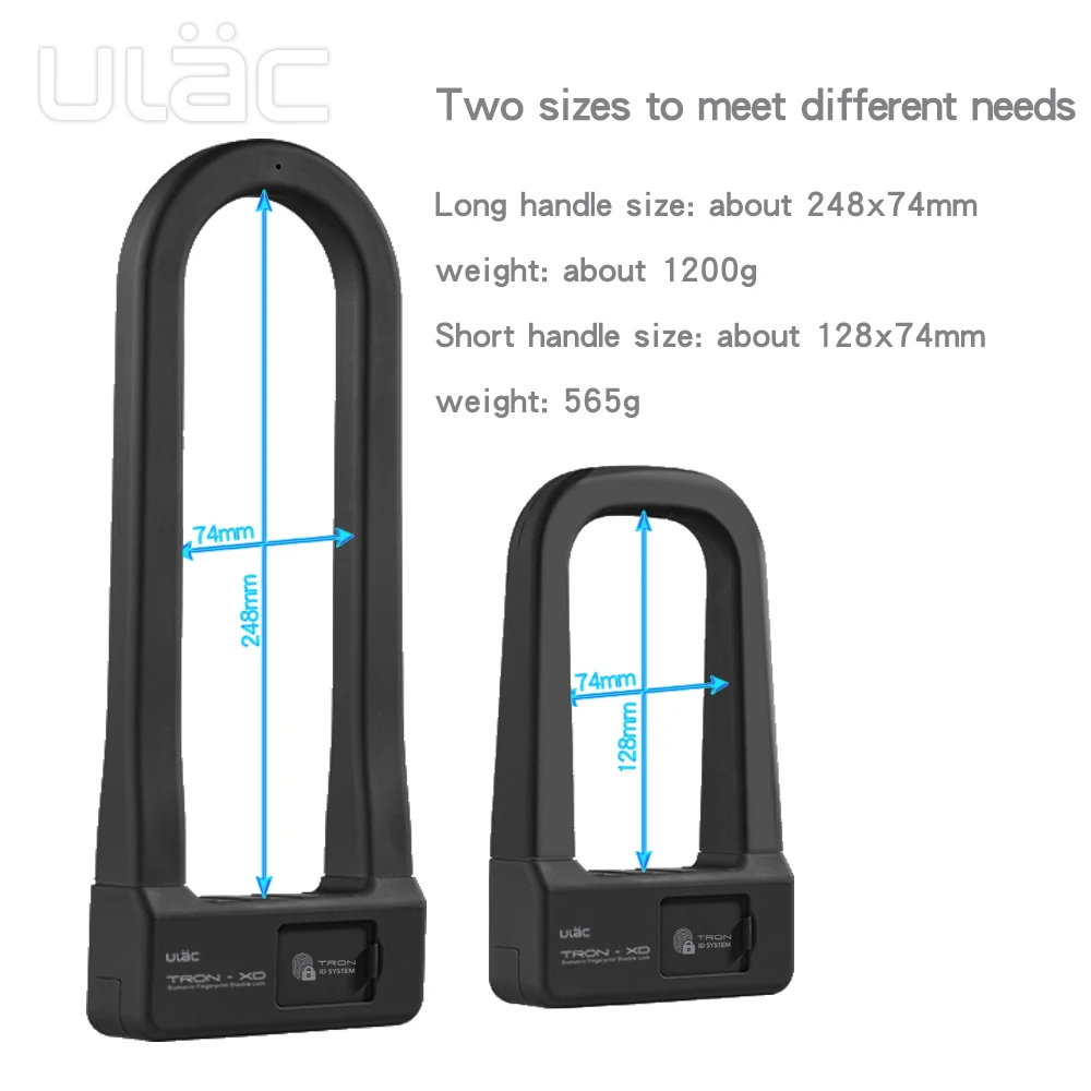 ULAC отпечаток пальца велосипедный замок Противоугонный u-замок замок интеллектуальная безопасность замок открытый велосипед мотоцикл E-Bike аксессуар