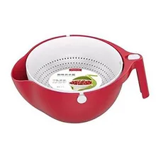 Double Drain Basket Bowl Washing Kitchen Strainer Noodle Vegetable Fruit Storage new arrived#july 25