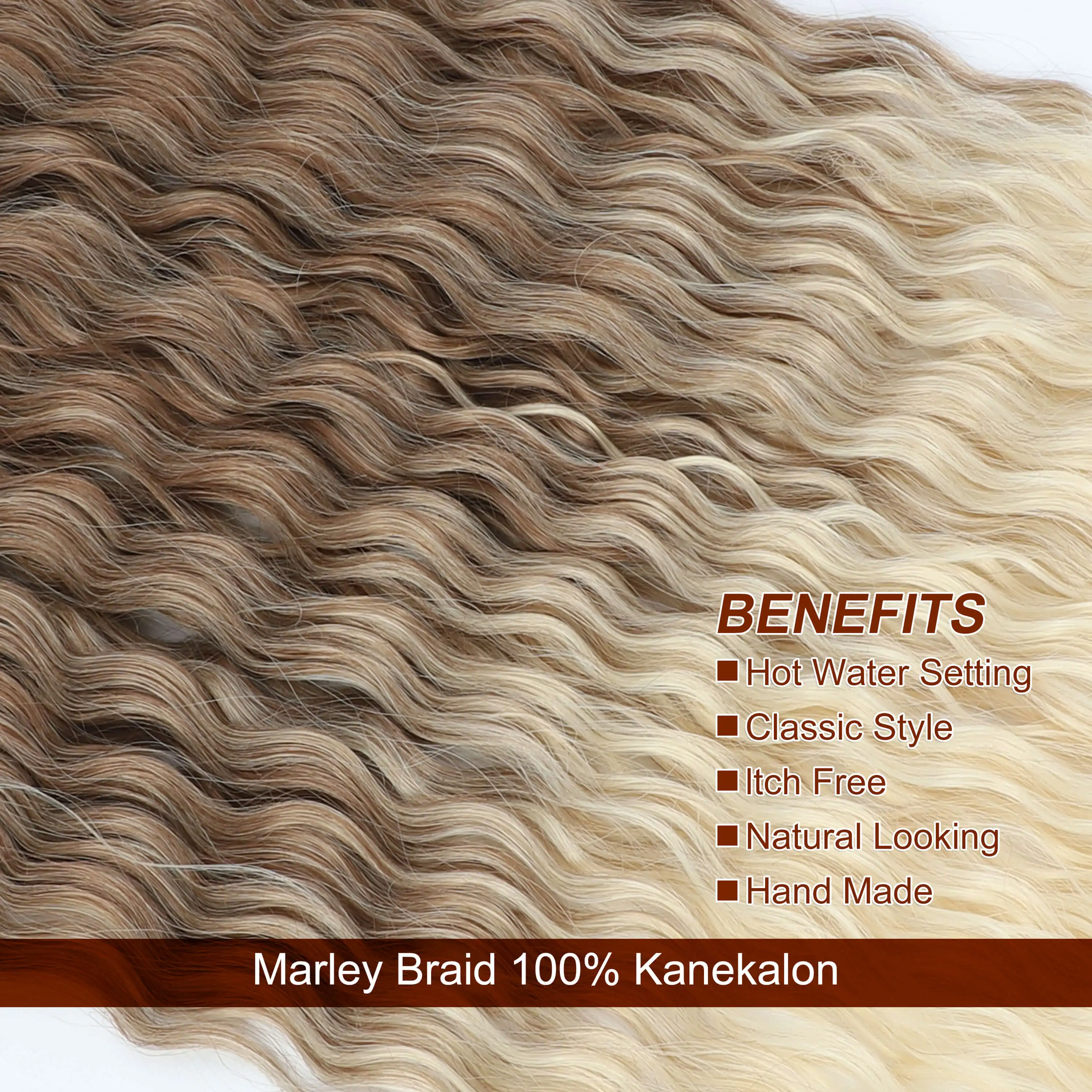 YunRong Synthetic Curl Hair Soft Braiding Extension 30 Inches Crochet Hair Long Water Wave Ombre Color Hair