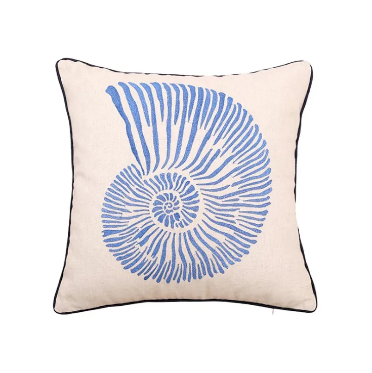 Waliicorners Tassels Decoration Flowers Sea Conch Cushion Cover 45x45cm Vintage Navy Blue Pillow Cover 21 Haf488fa0868e453fad45d30a26f64e1e5