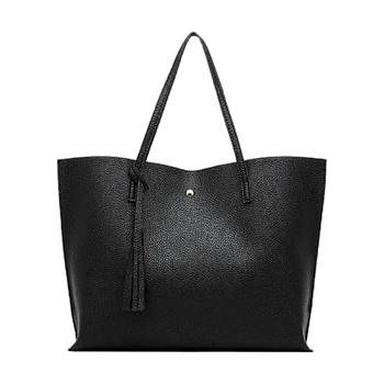 

LJL-Tote Bags Women Shopping Bags Large Capacity Tote Bags Women Shoulder Bags Simple Casual Tote Bags Handbag Shoulder Tassel B