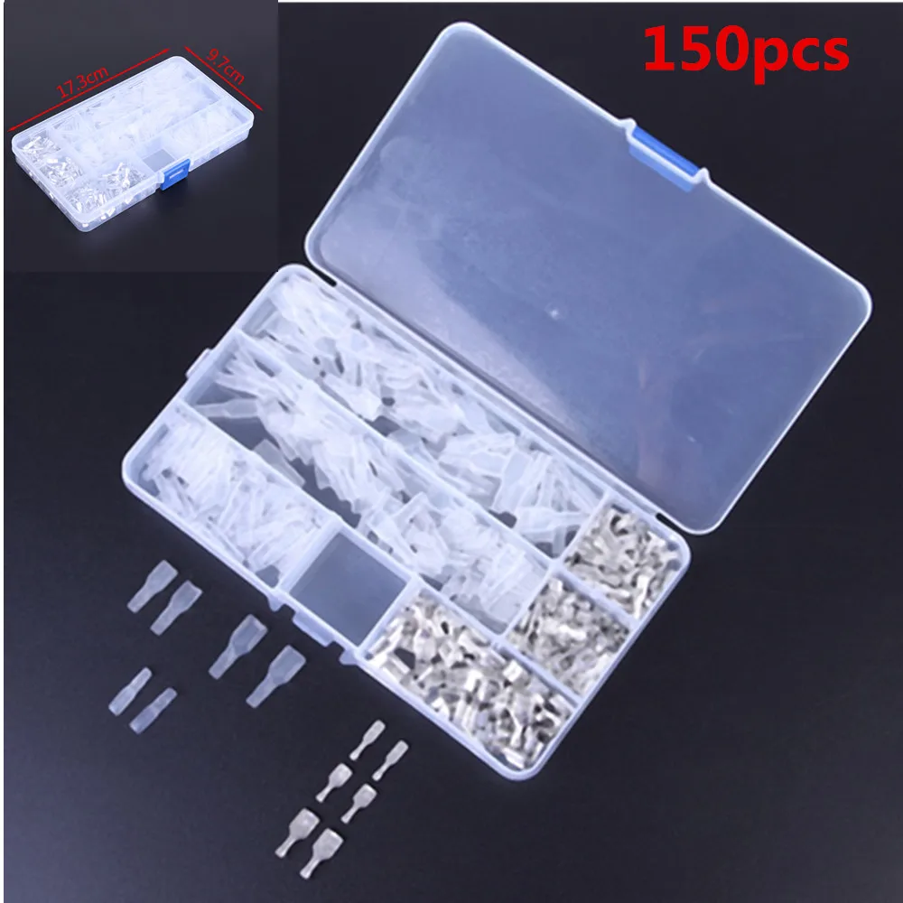 150pcs Male Female Car Spade Connector Splice Crimp Wire Terminals 6.3MM 2.8MM 4.8MM