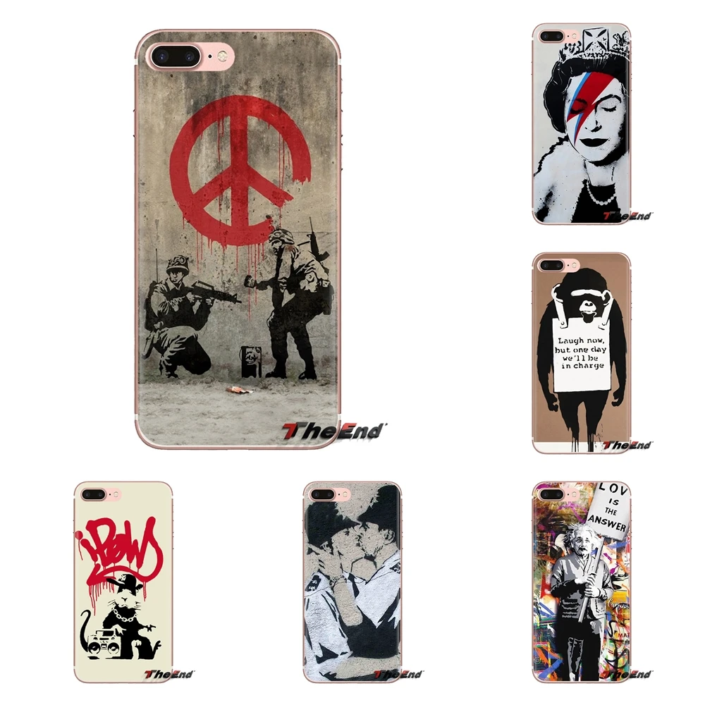 Для iPhone XS Max XR X 4 4s 5 5S 5C SE 6 6S 7 8 Plus samsung Galaxy J1 J3 J5 J7 A3 A5 Чехлы Banksy street Albert Einstein flower |