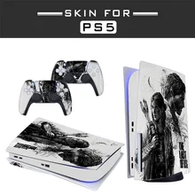 Adesivo Skin per PS5 Disc Edition Last Style per Console Playstation 5 e 2 controller Decal Skin protettive in vinile stile 1