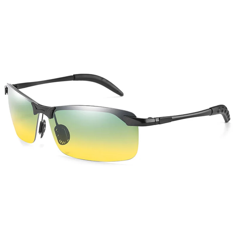Квадратные поляризованные солнцезащитные очки Брендовые мужские классические водительские солнцезащитные очки Винтажные Солнцезащитные очки без оправы UV400 Солнцезащитные очки - Цвет линз: 09