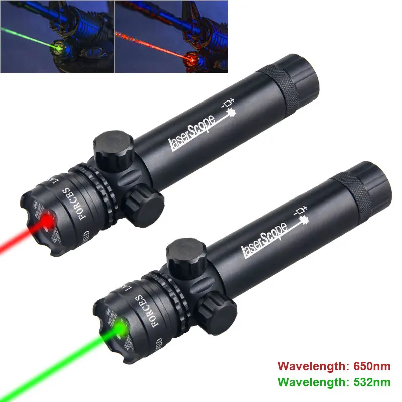

Tactical Red/Green Hunting Laser Dot Gun 25.4mm Ring 20mm Rail Compact Scope Airsoft Lazer Sight Adjustable Up Down Left Right