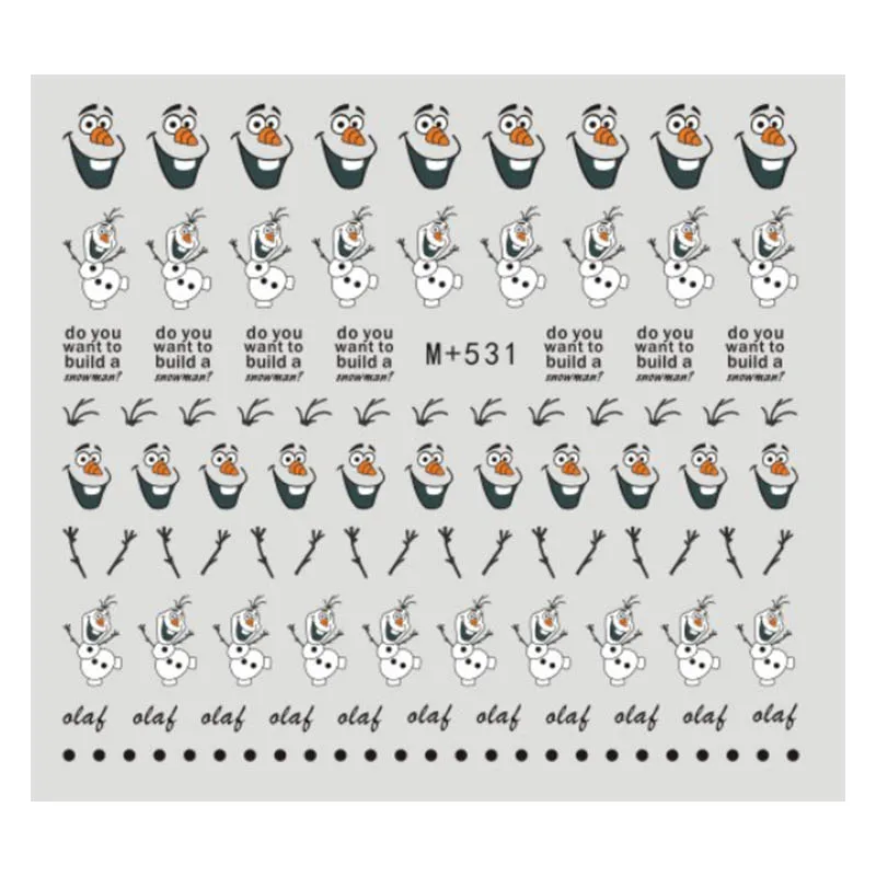 1 лист Рождественская наклейка s on nails Art Design DIY Аппликация Маникюр Изысканная наклейка для ногтей 3D накладные ногти наклейки для детей - Цвет: Оранжевый