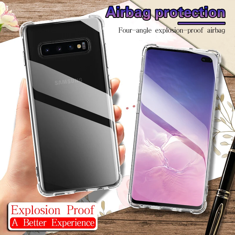Прозрачный противоударный чехол для samsung Galaxy Note S9 S8 S6 Edge Plus мягкий силиконовый