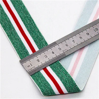 40 мм нейлоновая красочная резиновая резинка полосатые плечевые нижние ремни для тесьма для одежды Швейные DIY аксессуары для одежды 1 м - Цвет: 4cm green white red