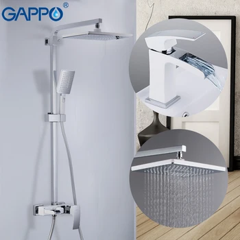 

GAPPO basin faucet shower faucets chrome and white wall mounted shower sets deck mounted basin sink faucet brass sets