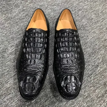 

Formal Style Authentic Crocodile Scales Skin Businessmen Fancy Dress Shoe Genuine Real Alligator Leather Male Chic Lace-up Shoes