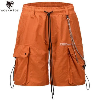 

Aolamegs Men shorts Hip Hop Big-Pockets Cargo Shorts Streetwear Men High Street Casual Joggers Shorts Harajuku Baggy Sport Short