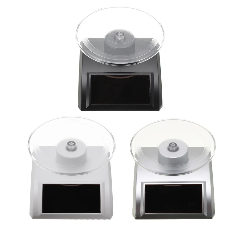 360 Degrees Mini Solar Powered Turntable Rotating Display Stand Holder for Watch Phone Jewelry Rotation Photography Base | Украшения и