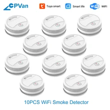 Cheap CPVan SM05W 10pcs/Lot WiFi Smoke Detector Smart Life Tuya Smart APP WiFi Smoke Sensor Detector Smoke WiFi detector de humo Cheap CPVan SM05W 10pcs/Lot WiFi Smoke Detector Smart Life Tuya Smart APP WiFi Smoke Sensor Detector Smoke WiFi detector de humo