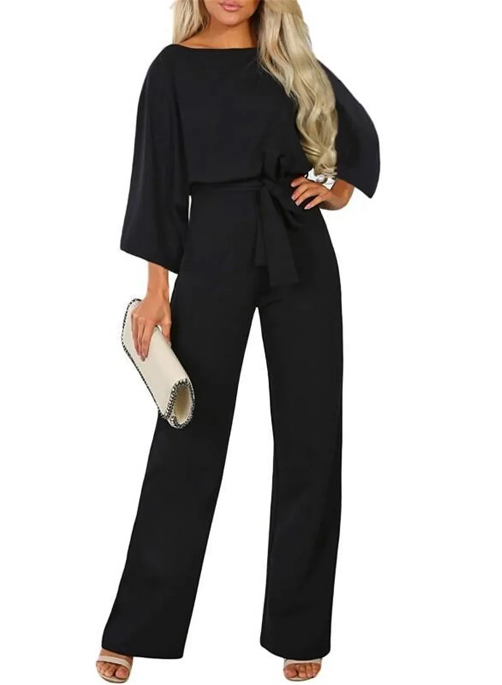 long sleeve palazzo jumpsuit