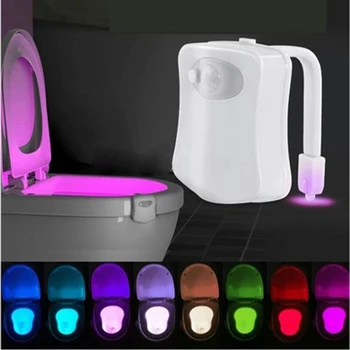 

Smart PIR Motion Sensor Toilet Seat Night Light 8 Colors Waterproof Backlight For WC LED Luminaria Lamp Toilet Bowl Toilet Light