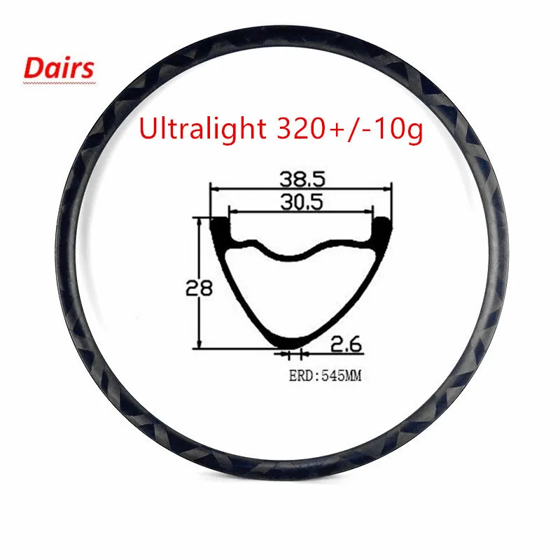 27,5 er Углеродные Диски mtb Ultralight 320 г 38,5x28 мм V Асимметричные велосипедные диски для горных велосипедов обод бескамерный бантик mtb велосипедные Диски ERD 545 мм