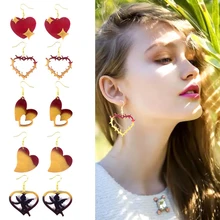 1PC Silicone Mold Epoxy Mould Love Heart Earrings Valentine's Day DIY Jewelry Making Tools Earrings Pendant Mould Bracelet Decor