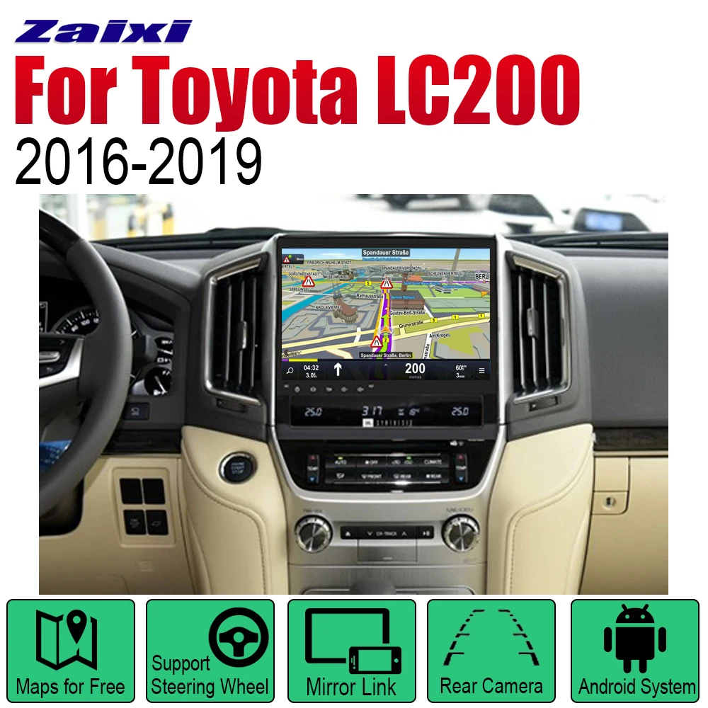 Автомагнитола ZaiXi с GPS навигацией для Toyota Land Cruiser LC200 2016 ~ 2019 мультимедийная система