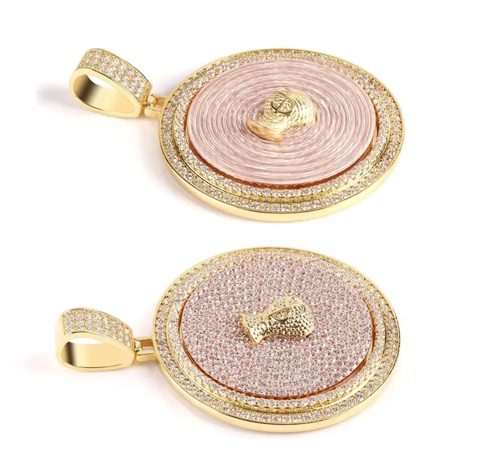 

Ожерелье мужское круглое в стиле хип-хоп с фианитом класса ААА