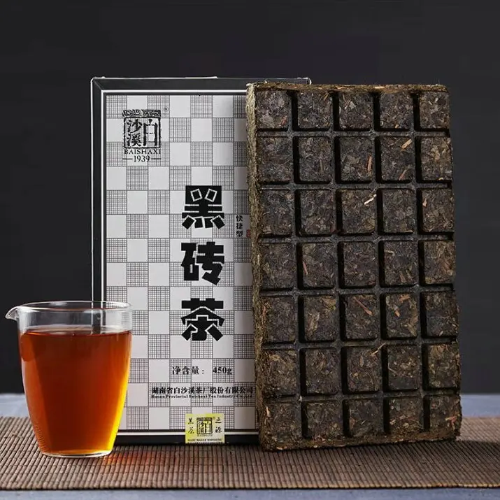 Anhua Baishaxi мгновенный Темный чай Быстрый кирпичный 450 г|Чаедробильные машины| |