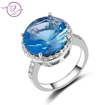 

Women's Jewelry Multicolor Large Round AAAAA15MM Zircon Ring Women's and Girls Engaged Wedding Party Anniversary