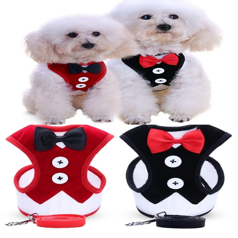 

Pet Clothes Harnesses Leash Chest Belt Collar Traction Rope for Dogs Breathable Dog Multi-Style Dress Bow Pet Vest