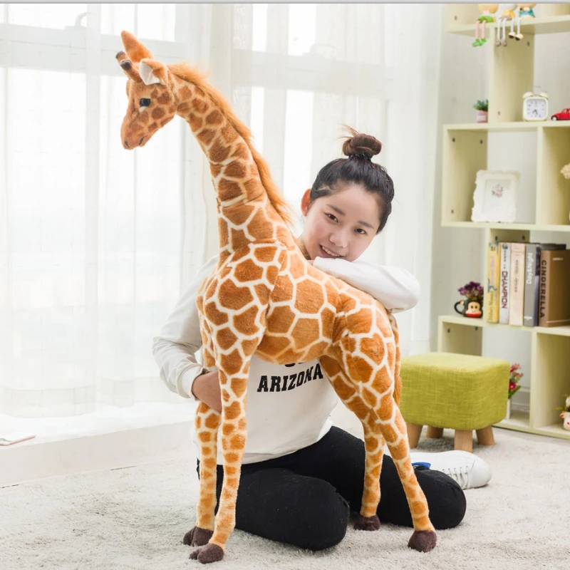 New Nice Hot 1PC 50CM-140CM  Lovely Giant size Giraffe Plush Toys Cute Stuffed Animal Soft Giraffe Doll Birthday Gift Kids Toy