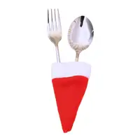 Рождественская крышка шляпы нож вилка карманный нож и вилка крышка украшения для ужина Рождественский белый + красный держатель столовых