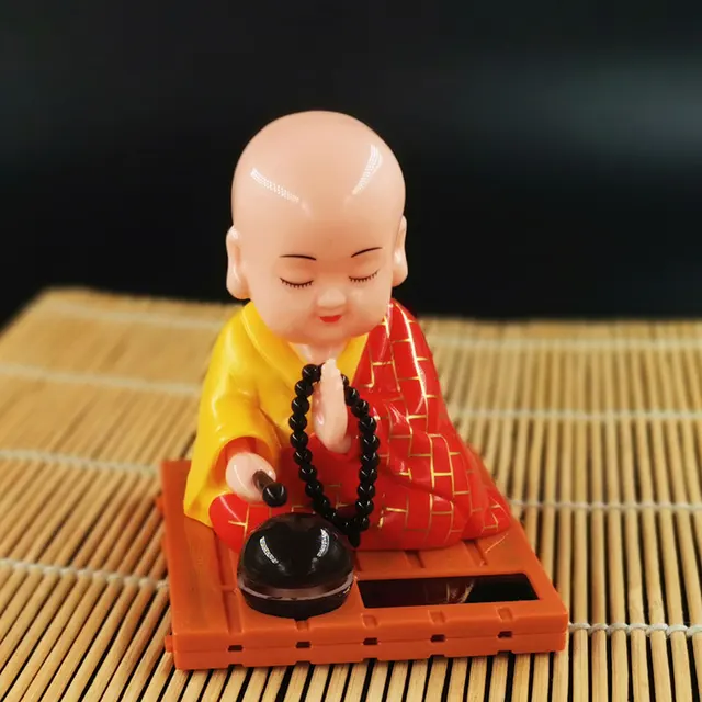 Solar LittleMonk Buddha Statues Buddhist Sculptures Tathagata Cute Budha Home Garden Decoration Buda Table Ornaments Boutique 5