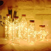 10 15 20 led garrafa de vinho luz cortiça led luz corda guirlanda linha de prata luz estranha artesanato de vidro decoração de festa de natal