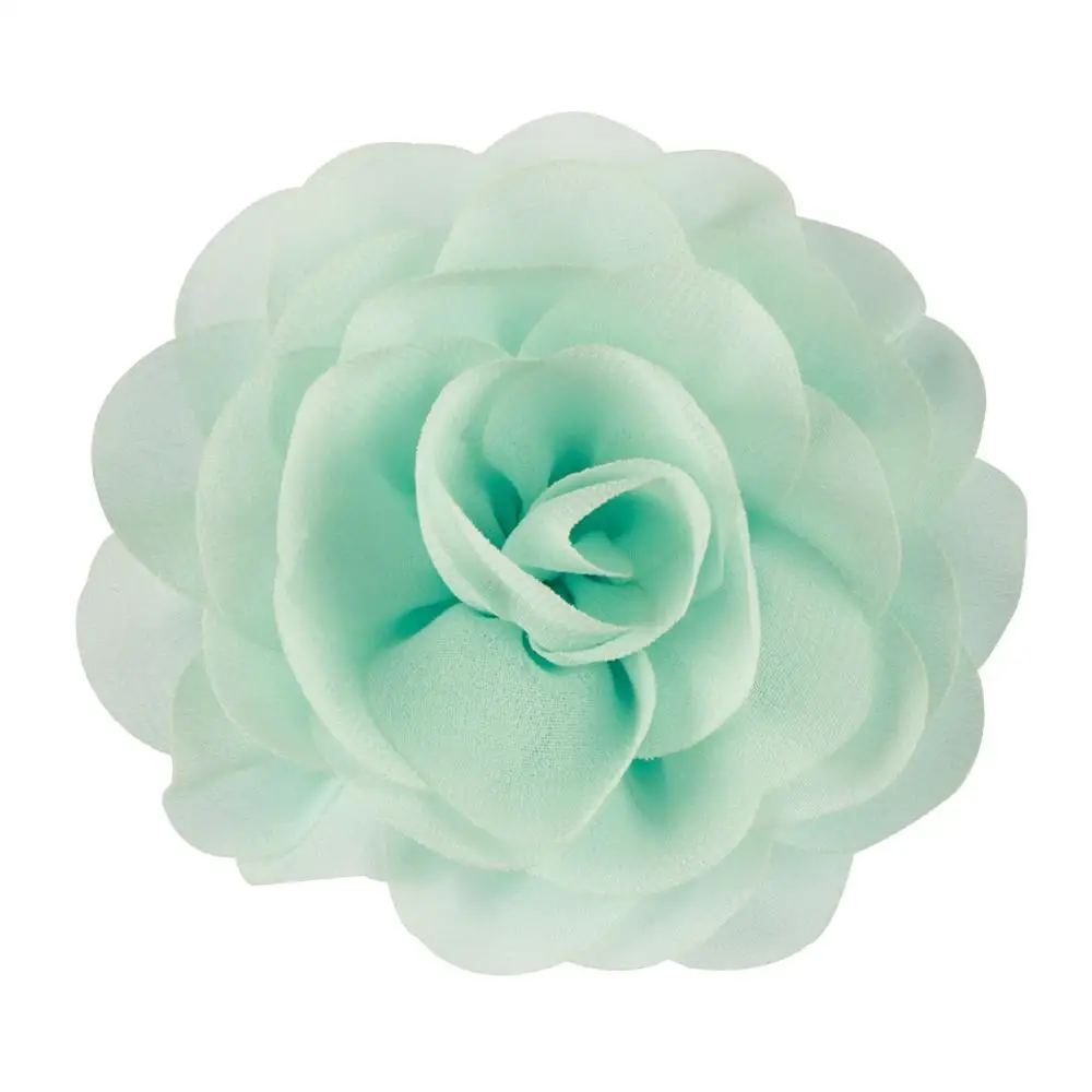 K-Light green Детские головные уборы шифон Цветочные зажимы для волос для девочек Принцесса Роза волосы цветок аксессуары бутик детские шпильки для волос заколки - Цвет: K-Light green