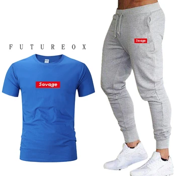 

New Brand 2020 Casual Men's Cotton Running Clothes Men's Sportswear Sets Sportswear Fitness Training Fitness Clothes Running Spo