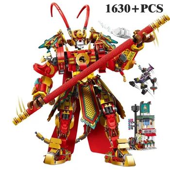

Monkeykid Monkey King Warrior Mech Building Block Brick Enlightenment Boys Toys Christmas Winter Festival Gift 2020 New Blocks
