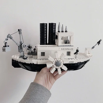 

New 751pcs Steamboat Willie Movie Ideas Model Building Blocks Ship Model Bricks Kids Educational Toys Gifts