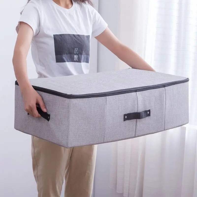 Under Bed Shoes Storage Organizer with Transparent Skylight and Zippered Closure Adjustable Dividers