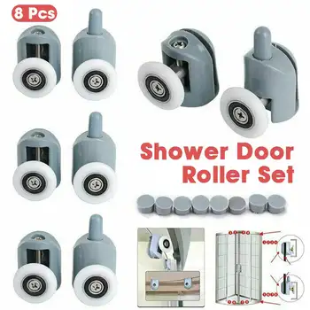

8pcs/set 25mm Pulley Wheels Brass Zinc Alloy Bearing Hardware Sliding Door Roller Shower Room Cabin Accessories