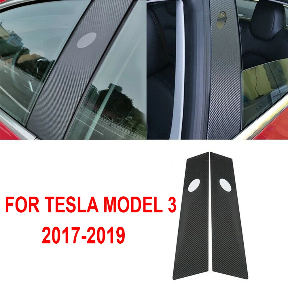 Автомобильные двери окна столбы столба крышка стикер отделка часть для Tesla модель 3-19