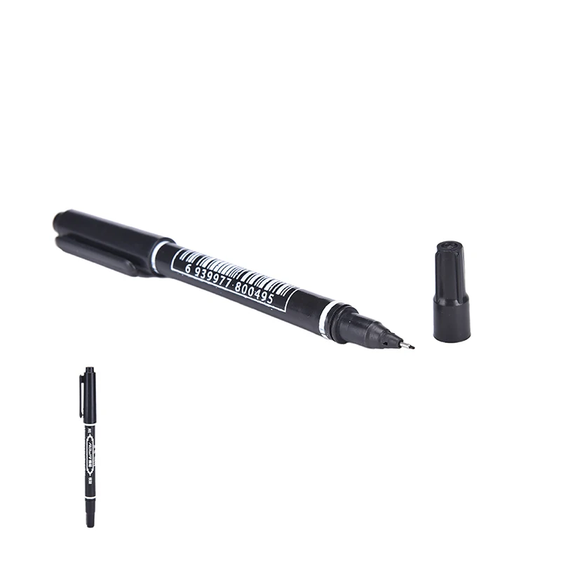Newest 2Pcs Dual-Tip Black Tattoo Skin Marker Piercing Marking Pen Tattoo Supply For Permanent Makeup