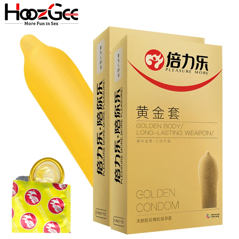 HoozGee качественный Золотой презерватив интимные изделия натуральный латекс