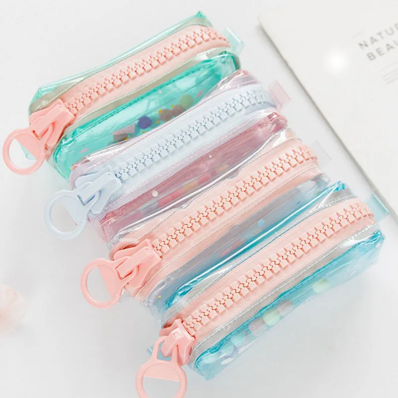 

1 Pcs Kawaii Transparent Cat Pencil Case Big Zipper Capacity School Pencil Bag Storage Pouch Pen School Supplies Stationery Gift