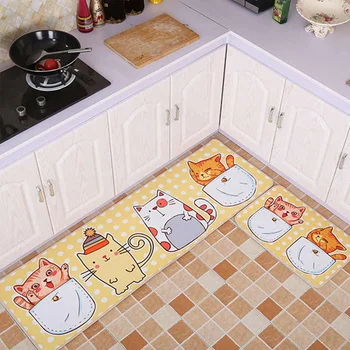 

Kitchen Mat Cheaper Anti-slip Modern Area Rugs Living Room Balcony Bathroom Printed Carpet Doormat Hallway Polyester Bath Mat