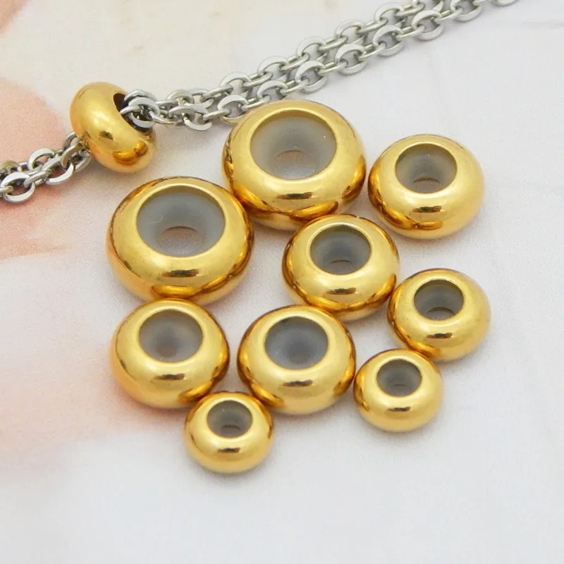 

20pcs Stainless Steel spacer bead Positioning Beads 6/7/8/9/10mm Rubber Spacer Bead Fits for DIY Bracelets Jewelry Findings