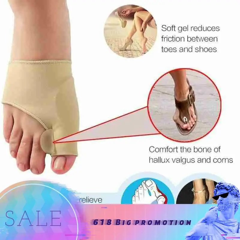 Toe Separator Hallux Valgus Bunion Corrector Orthotics Correction Pedicure Bone 2pcs/pair Adjuster Straightener Feet Thumb E0Y6