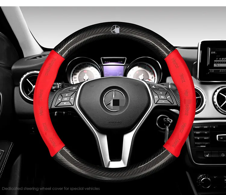 ManH FenT углеродное волокно коровья кожа Чехол рулевого колеса автомобиля для Mercedes Benz W204 W205 W210 W211 W212 W203 W176 CLA GLA SLC
